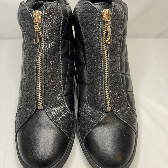 Juicy Couture Jordie Black Wedge Quilted Glitter Boots - Picture 2 of 5
